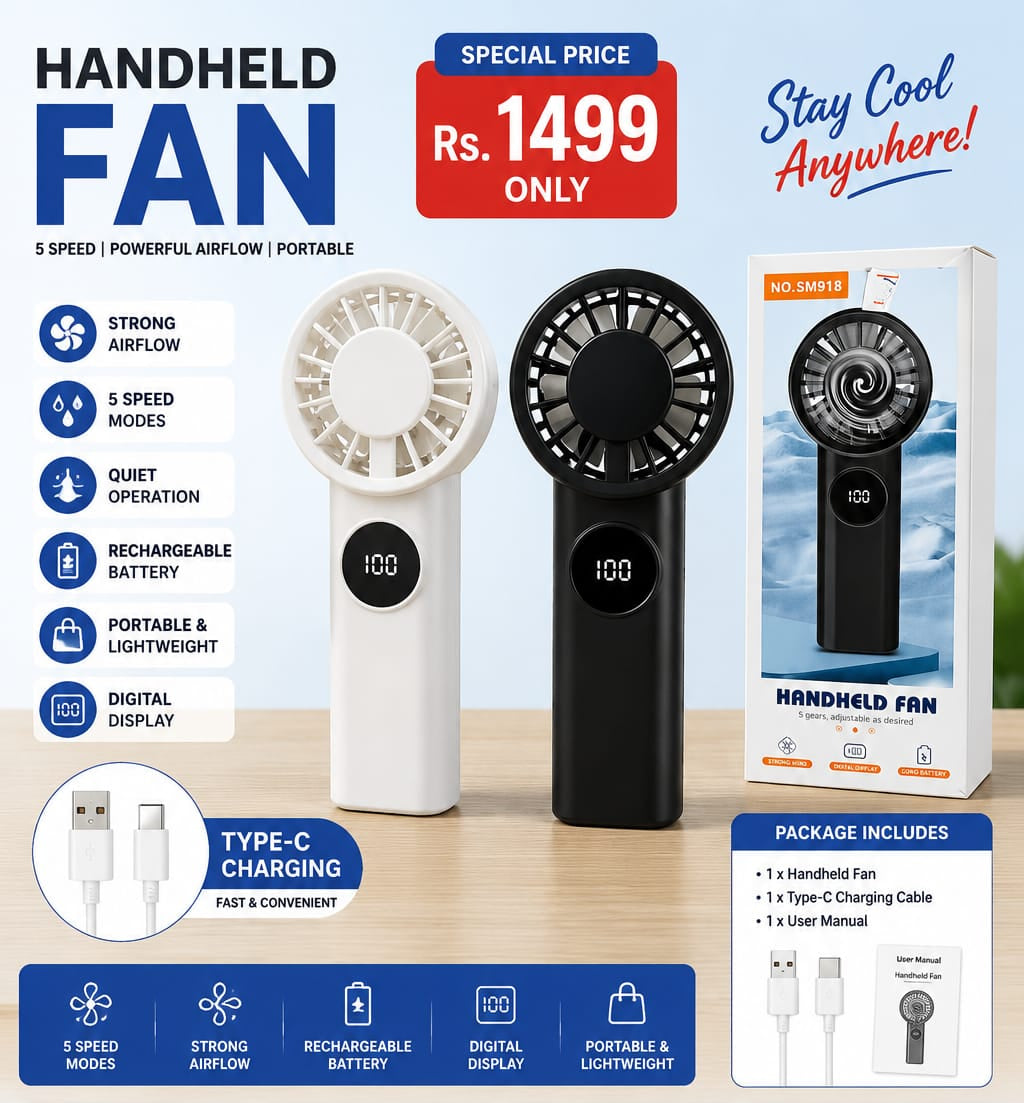 Type-C rechargeable Handheld Fan
