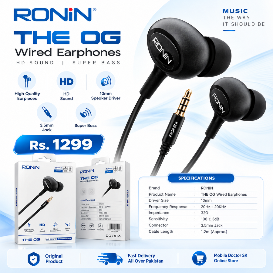R9 RONIN THE OG Wired Earphones – 3.5mm Jack