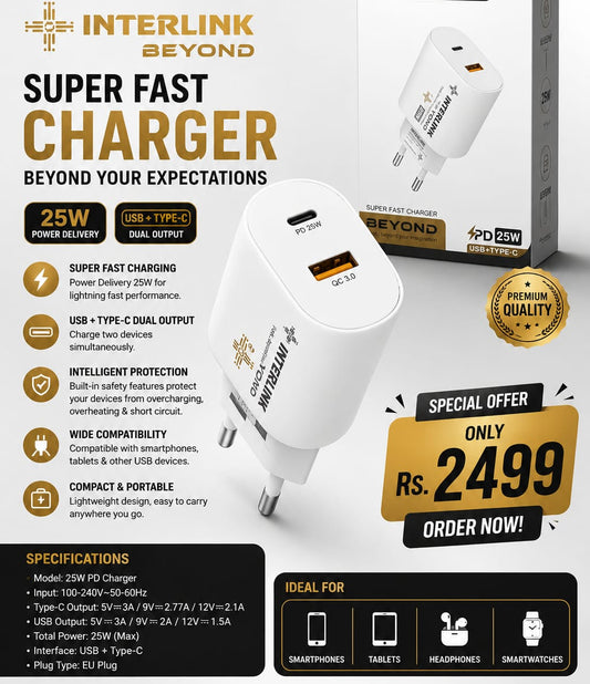 INTERLINK BEYOND 25W PD FAST CHARGER