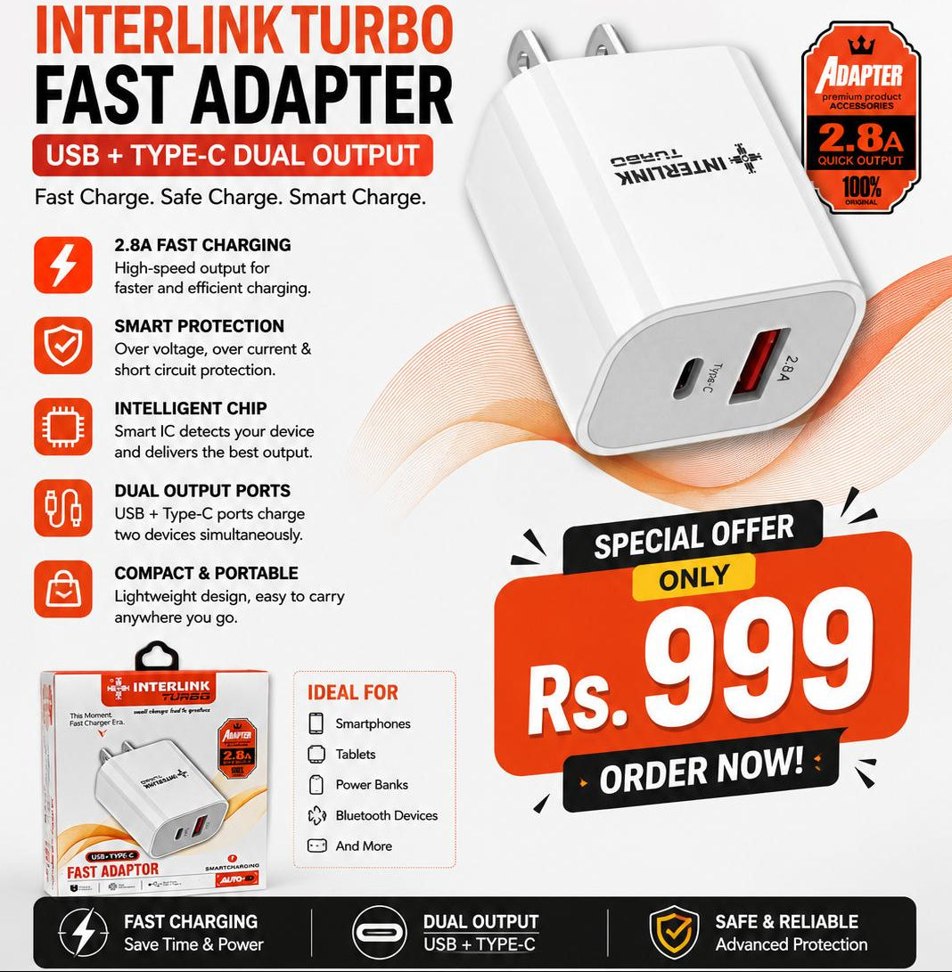 INTERLINK TURBO USB + TYPE-C FAST ADAPTER