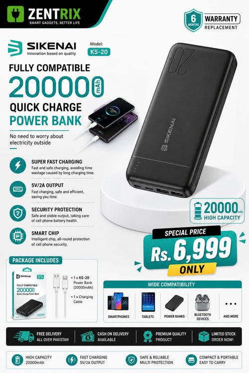 SIKENAI KS-20 Power Bank 20000mAh