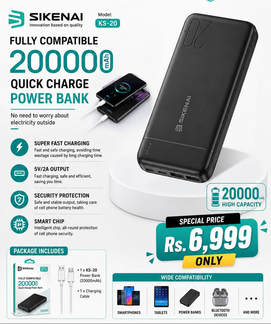 SIKENAI KS-20 Power Bank 20000mAh