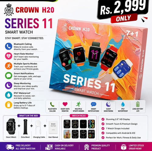 CROWN H20 Series 11 Smart Watch (7+1 Edition