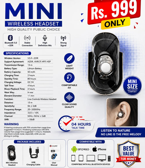MEDIANET MB231 Mini Wireless Headset