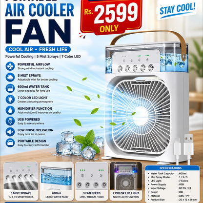 Portable Air Cooler Fan –5 Mist Sprays