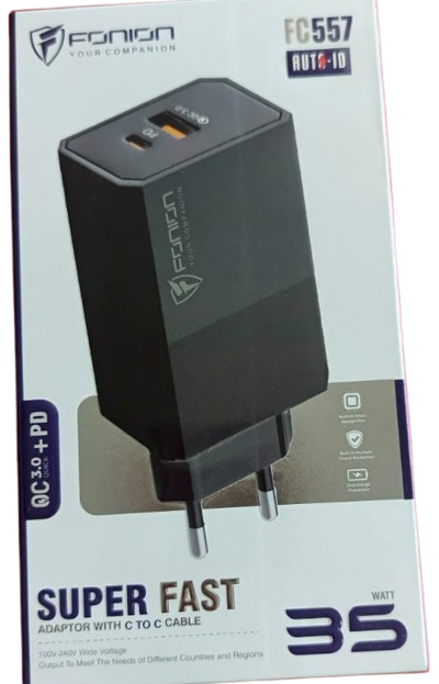 FONIN SUPER FAST CHARGER ADAPTOR WITH TC TO TC CABLE QC 3.0 QUICK PD