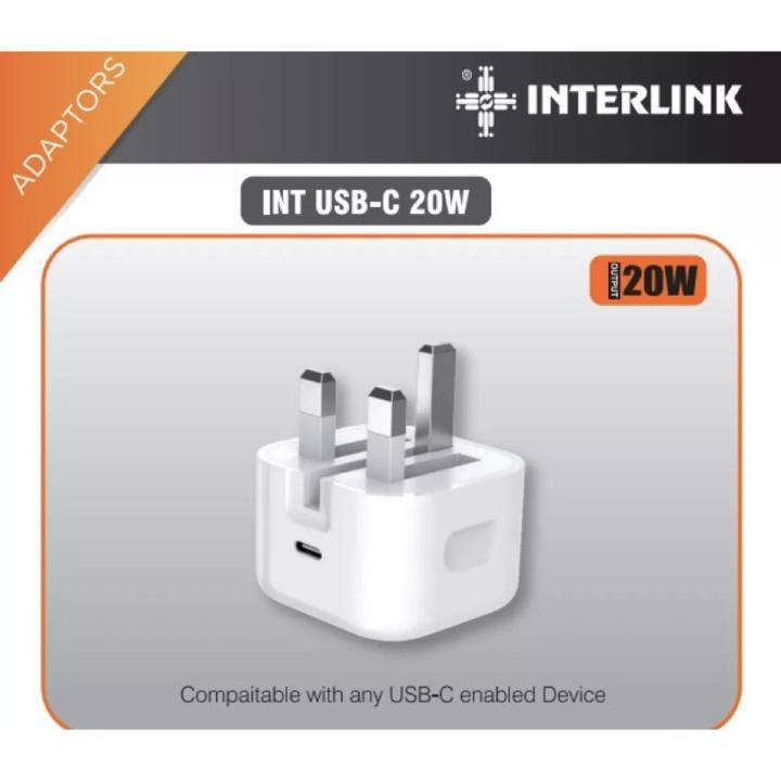 Interlink Power Adaptor USB-C 20 Watt Power Charger