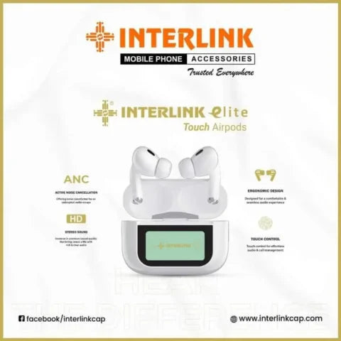 Interlink Elite A9 ANC Touch wireless Airpods 2nd Generation