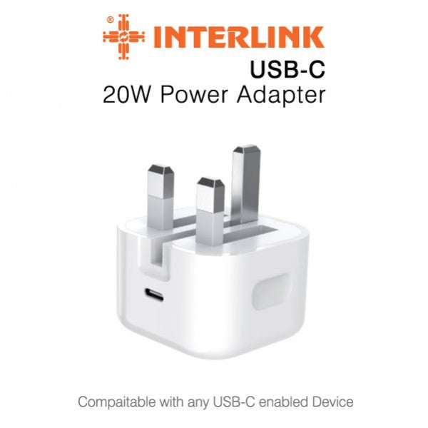 Interlink Power Adaptor USB-C 20 Watt Power Charger